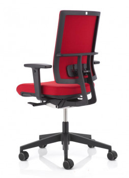 Koehl Anteo ergonomischer Bürodrehstuhl Flachpolster Grenadine Rot Sitzpolster ebenfalls grenadine-rot